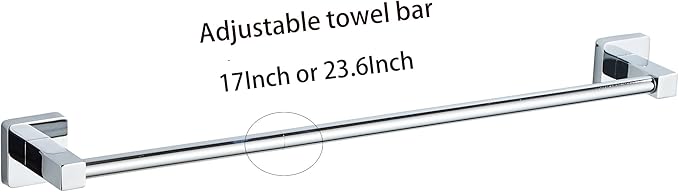 Chrome Bathroom Hardware Set 4 Pieces, Bathroom Accessories Set Stainless Steel - Image 3