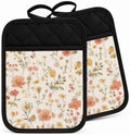 Rustic Floral Pot Holders for Kitchen 2 Pack Set