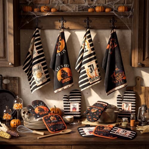 SiliFine 12 Pcs Halloween Kitchen Accessories Set Spooky Style