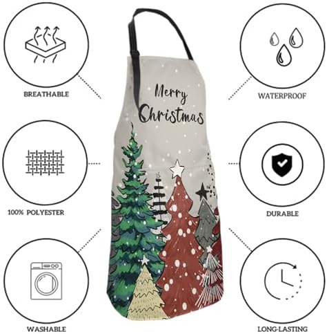 Giwawa Apron Unisex Resistant 33 x 28 inches with 2 Pockets Cooking Kitchen Aprons Suitable for BBQ Grill Drawing Haircut