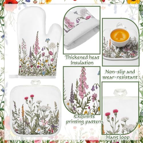Fanfanwin 10 Pcs Wildflower Kitchen Decor Set, Floral Kitchen Towels