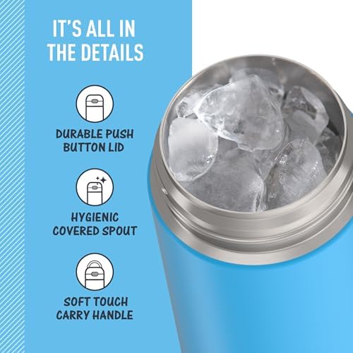 THERMOS FUNTAINER Water Bottle with Spout, 16oz, Electric Blue