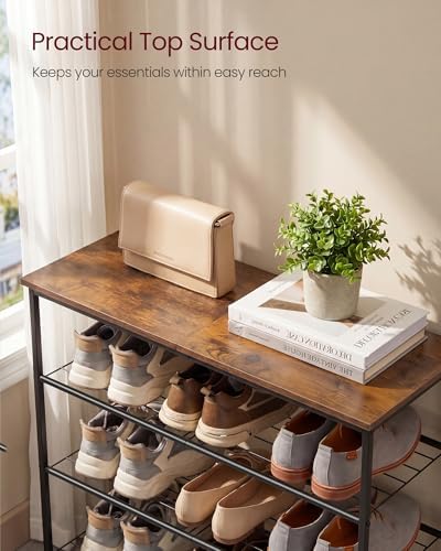 VASAGLE Shoe Rack, 5 Tiers, 18-24 Pairs, Metal Organizer Shelf