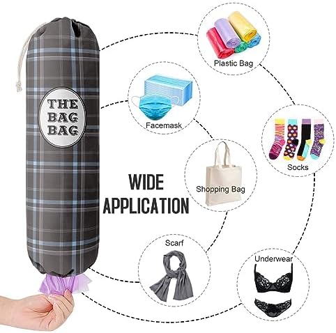 Classic Buffalo Check Plaid Grocery Bags Holder Organizer, Wall Mount Plastic Bags Storage Container Dispenser, Kitchen Housewarming Gift For Women, Family, Friends, Grandma, Mom (A-21)