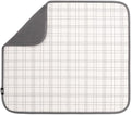 S&T INC. Dish Drying Mat, 16" x 18", Large, Stitched Plaid