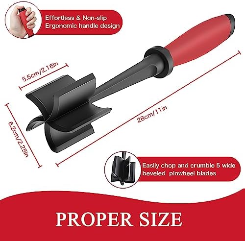 2 Pack Meat Chopper Ground Beef Masher Tool for Hamburger