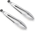 Stainless Steel Kitchen Tongs 2-Piece Set, 8.8-Inch Food Tongs, High by HFUKJKIP