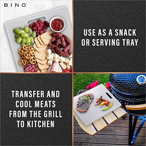 BINO Cutting Board - 3-Piece Chopping Boards | BPA-Free Plastic, Durable, Multipurpose, Dual-Sided, Dishwasher Safe, Easy to Clean | Charcuterie Accessories | Home & Kitchen Utensils Frosted Granite