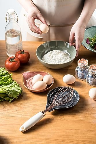 LAUCHUH Spoon Rest, Ceramic Spoon Holder for Stove Top Large Spatula Rest