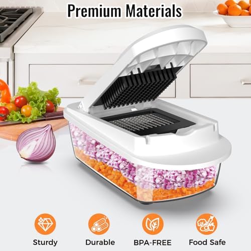 8-Blade Cook Tool & Gadget Sets, Egg Slicer Chopper Grater Set, White