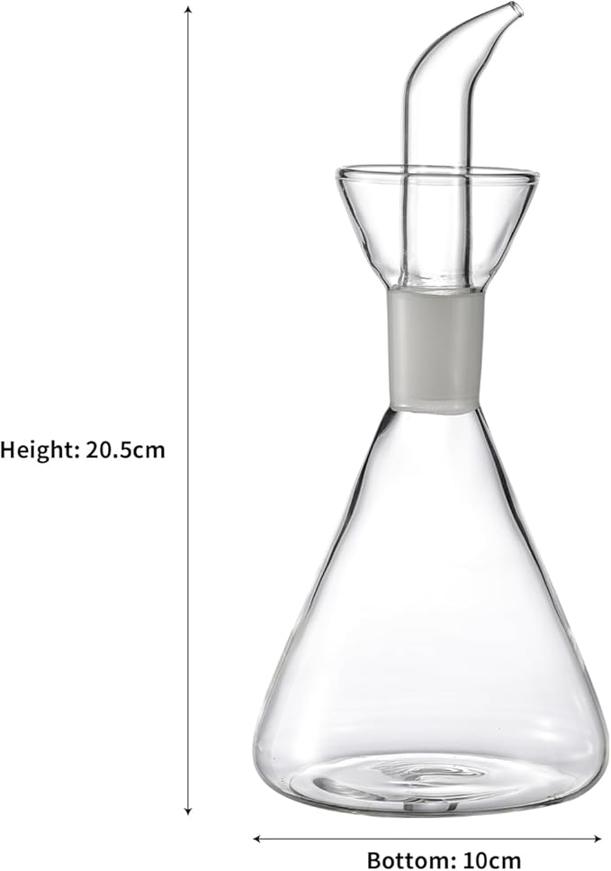 ELETON Conical Borosilicate Glass Olive Oil Dispenser – Non Drip Oil Bottle - Image 7