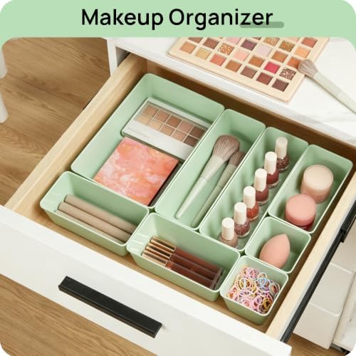 Vtopmart 25 Pack Plastic Drawer Organizers with Anti-slip Rubber Pads