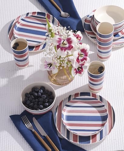 Oneida 24 Seven Stripe Melamine 12-Piece Dinnerware Set for 4