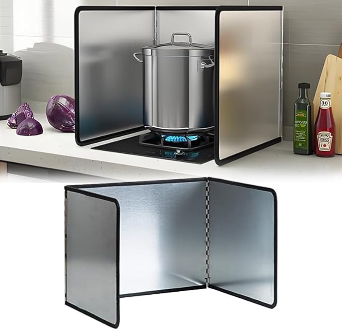 3 Sided Splatter Guard, Foldable Stainless Steel Oil Splatter Screens by Tylulikaty