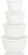 BoxedHome Mixing Bowls with Lids Set, 4 Packs BPA-Free Plastic Prep Bowls by BoxedHomeProducts