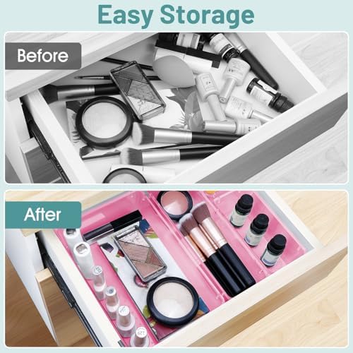 25 PCS Plastic Drawer Organizer Set, Makeup Organizers and Storage Bins