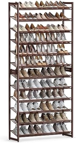 SONGMICS Metal Shoe Rack, 12-Tier Shoe Orgainzer, Holds 48-60 Pairs