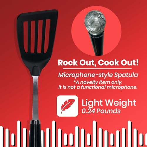 Rockstar Microphone Spatula - Fun Kitchen Gadget for Singers & Music Lovers - Funny Novelty Cooking Utensil for Kitchen Rockstar