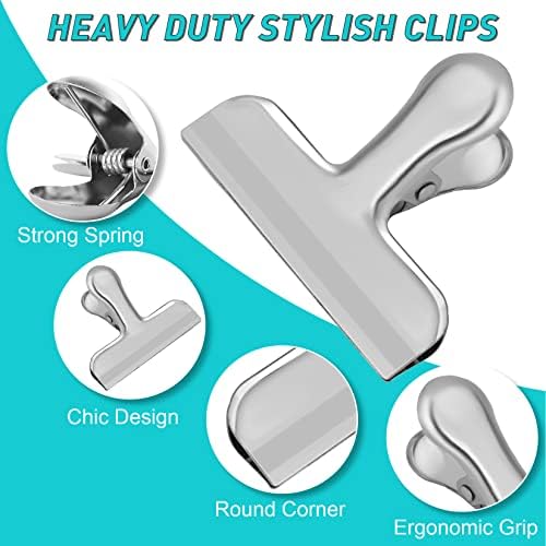 Funfery Chip Clips Bag Clips Silver Metal Clip for Food Packages