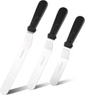 Offset Frosting Cake Knife set of 3 Black 6 8 & 10 Inch Angled Icing Spatula by PUCKWAY