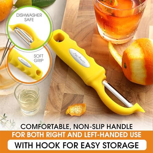 Spring Chef Swivel Potato Peeler with Soft Grip Handle, Set of 2, Yellow