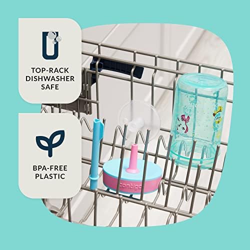 Contigo Leighton Kids Water Bottle, 2-Pack, 14oz, Paw Patrol, Spill-Proof, Dishwasher Safe Tumbler with Straw, Blue and Yellow