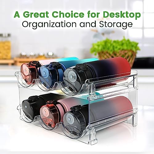 spospo Water Bottle Organizer for Cabinet 4 Pack Water Bottle Holder