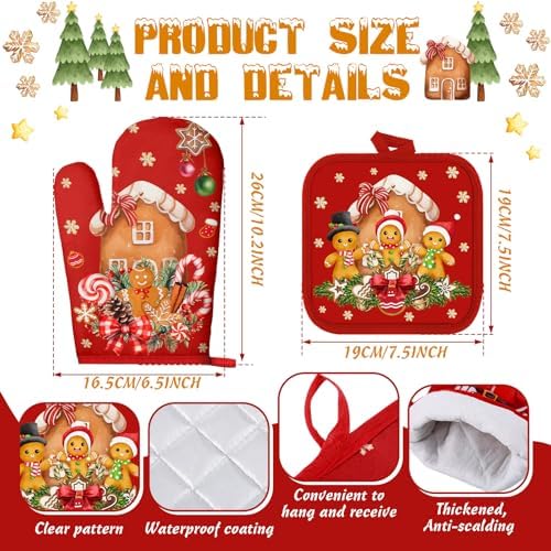 SiliFine 12 Pcs Christmas Kitchen Accessories Set Gingerbread Style