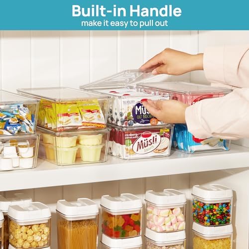 Vtopmart 2pcs Clear Stackable Storage Bins with Lids