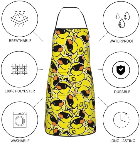 Sigouyinei Waterproof Kitchen Apron For Women Men Soft Bib Work With Pocket