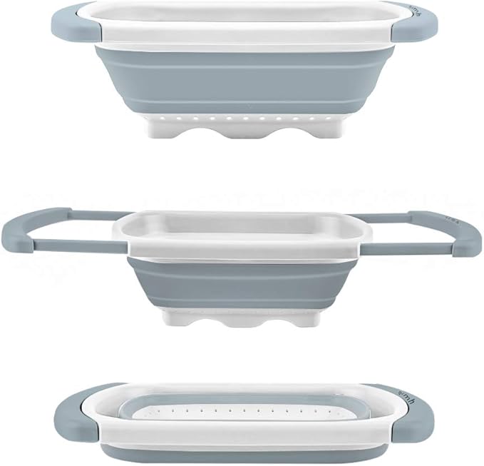 Qimh Collapsible Colander | Over The Sink Silicone Kitchen Strainers and - Image 8