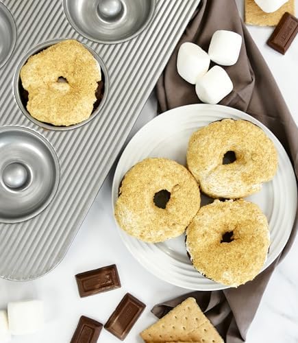USA Pan Bakeware Aluminized Steel Donut Pan, 6-Well