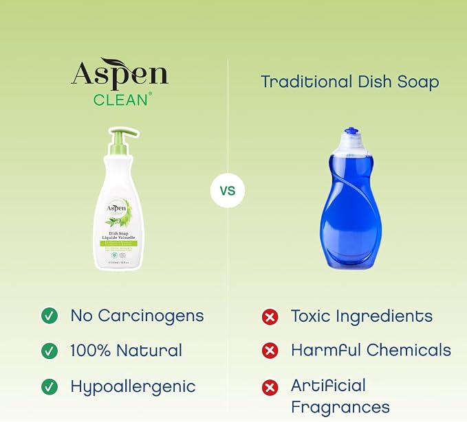 AspenClean Dish Soap & Refill | Eucalyptus & Rosemary | 64 fl oz