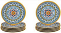 Certified International Portofino 11" Melamine Dinner Plate, Multi Colored, Large, Set of 6 (Pack of 2)
