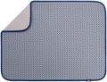 S&T INC. Dish Drying Mat, 18" x 24", XL, Blue Stockinette