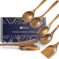 Wooden Spoons for Cooking, 7-Piece Acacia Wood Utensil Gift Set