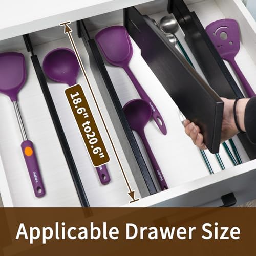 Utoplike Bamboo Drawer Dividers Large, 4" High Kitchen Drawers Organizers