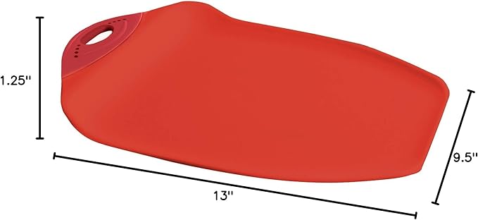Dexas Chop & Scoop Cutting Board, 9.5 by 13 inches, Solid Red - Image 7