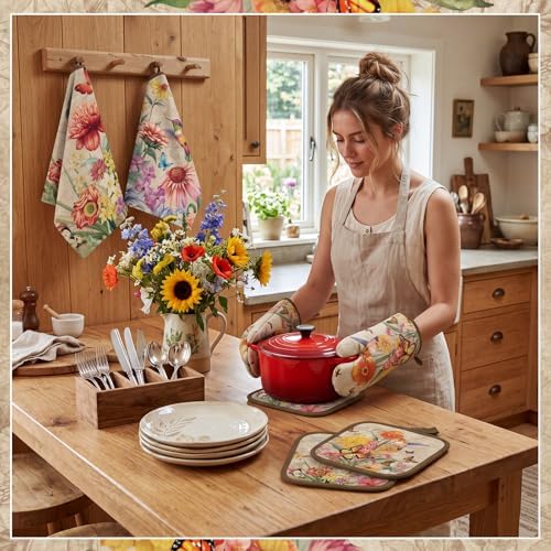 SiliFine 12 Pcs Summer Hummingbird Kitchen Accessories Set