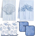 FoldTier 6 Pcs Coastal Kitchen Decoration Set Beach Kitchen Accessories
