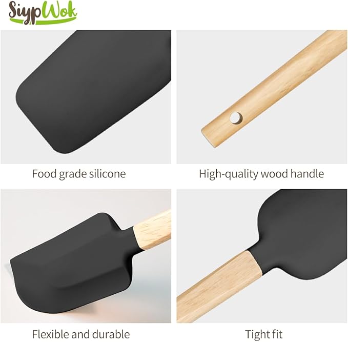 Silicone Spatula Set, Food Grade Rubber Spatula-5 Piece Nonstick Rubber Spatulas - Image 8
