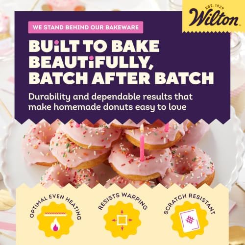 Wilton Gold Non-Stick Donut Pan Set, Made Without PFAS, 2-Piece