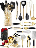 Styled Settings Black and Gold Kitchen Utensils Set, 23-Piece