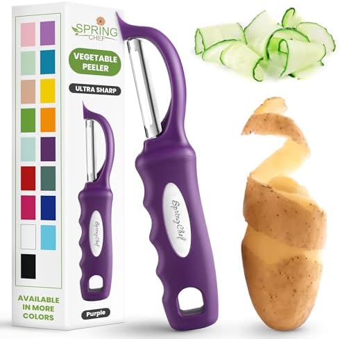 Spring Chef Swivel Potato Peeler with Ergonomic Handle, Purple