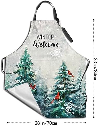 Giwawa Apron Unisex Resistant 33 x 28 inches with 2 Pockets Cooking Kitchen Aprons Suitable for BBQ Grill Drawing Haircut
