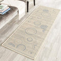 SAFAVIEH Washable Rug Outdoor Courtyard Collection - 2'3" x 6'7" Runner, Natural & Blue, Non-Shedding & Easy Cleaning, Ideal for Patio, Entryway, Mudroom, Hallway, Kitchen (CY1906-3101)