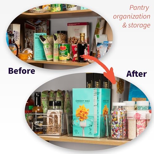 ClearSpace Pantry Storage Bins with Removable Dividers, XL, 2 Pack