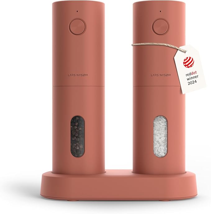 LARS NYSØM Electric Salt and Pepper Grinder Set, USB Rechargeable, Automatic by LN