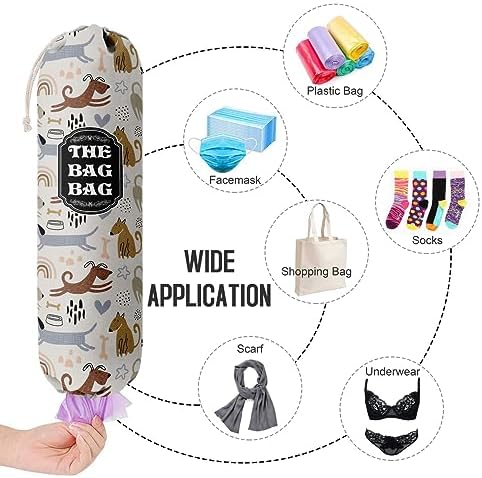 The Bag Bag Grocery Bags Holder Organizer, Wall Mount Plastic Storage Container Dispenser, Pet Lovers' Home Kitchen Bags, Ideal Gifts For Women, Dog Mom, Dad
