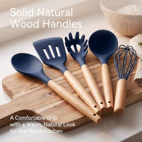 Silicone Kitchen Utensils Set, Heat-Resistant Cooking Utensils, BPA-Free